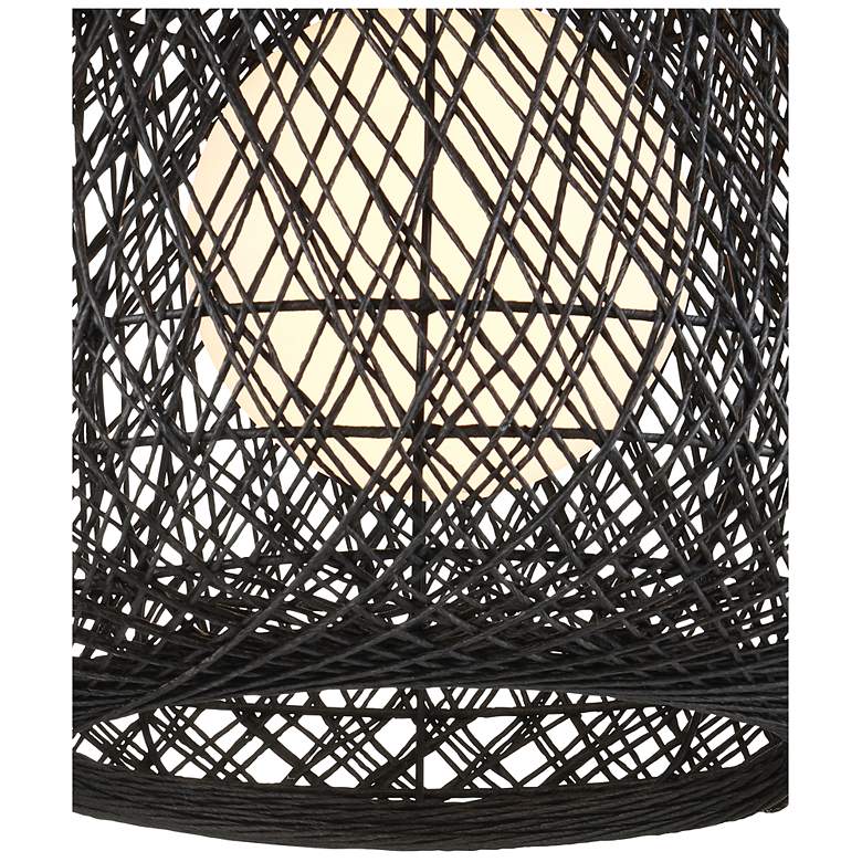 Image 3 Currey & Company 21.75" Osbert Black 1-Light Twine Pendant more views