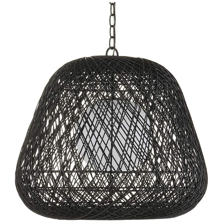 Image 5 Currey & Company 21.75" Osbert Black 1-Light Twine Pendant more views