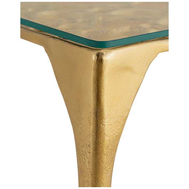 Image 3 Currey & Company 22.5" Cast Aluminum Honeycomb Drinks Table more views