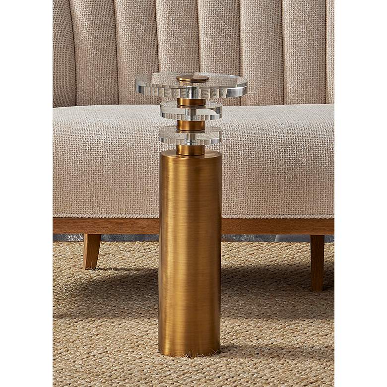 Image 1 Currey & Company 22.5" Shani Brass Drinks Table