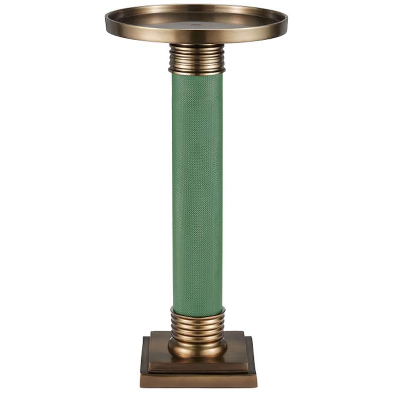 Image 1 Currey & Company 22.75" Cast Aluminum Gavin Green Accent Table