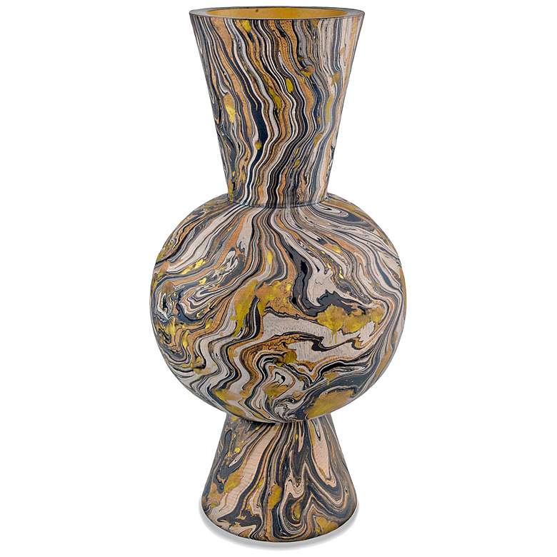 Image 2 Currey & Company 22" Brown Marbleized Tall Vase more views