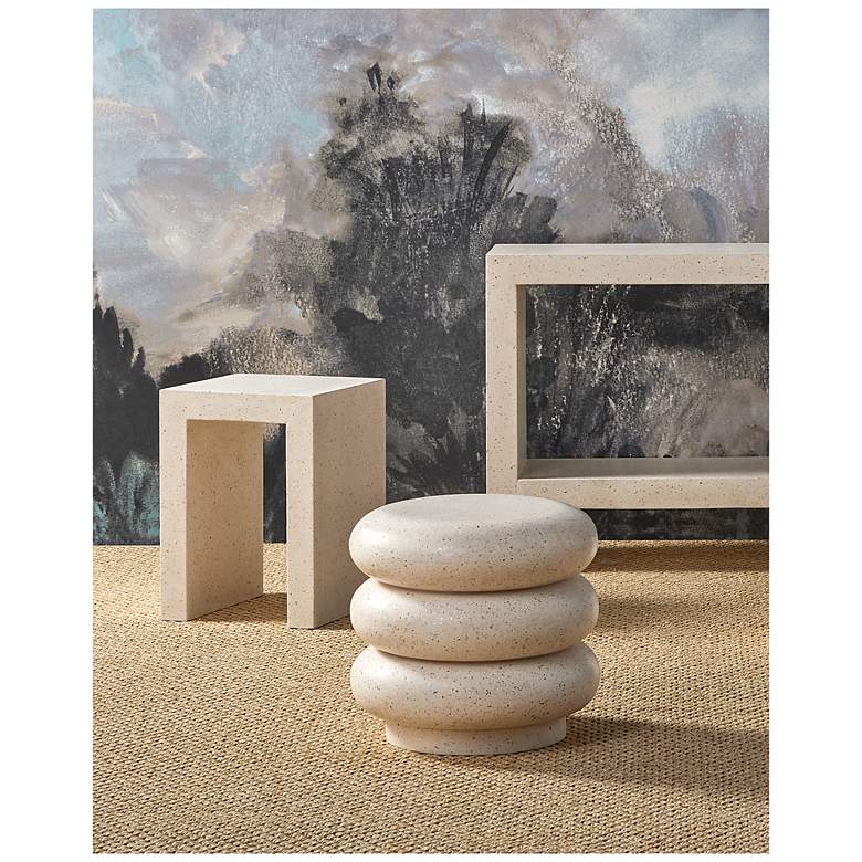 Image 6 Currey & Company 22" Carson Ivory Terrazzo Indoor/Outdoor Accent T more views