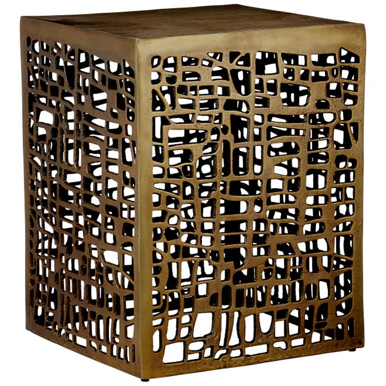Image 1 Currey & Company 22" Cast Aluminum Gowen Accent Table