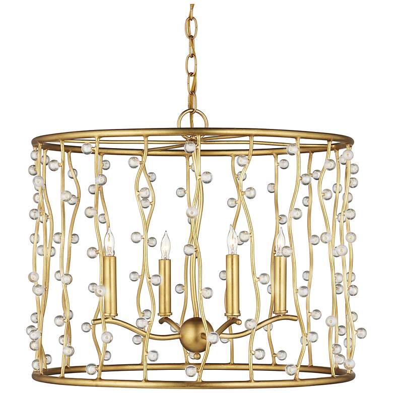 Image 1 Currey & Company 23.5" Adagio 4-Light Crystal Chandelier
