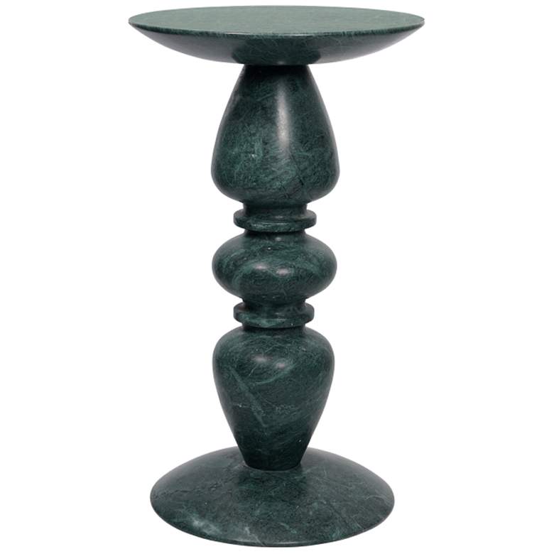 Image 1 Currey & Company 23.5" Evergreen Marble Nubia Green Accent Table