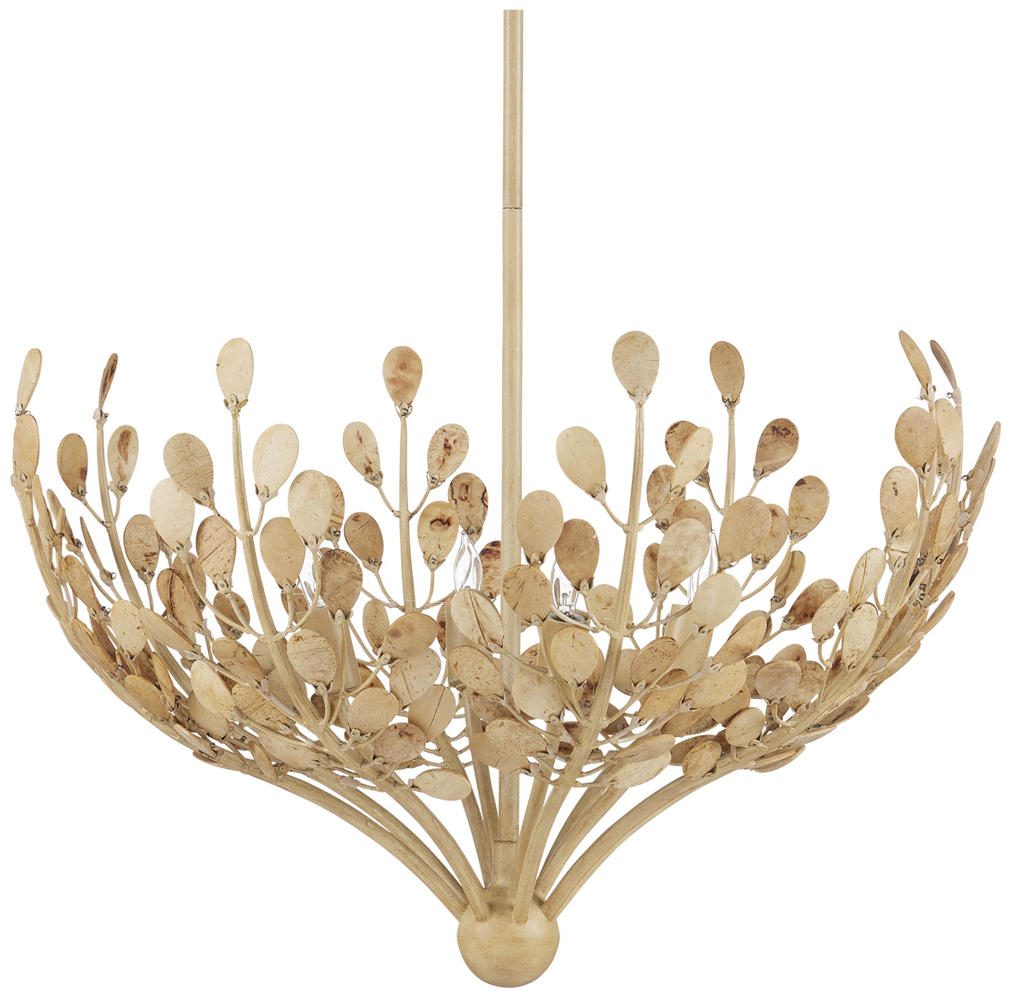 Image 5 Currey & Company 23.5" Maypan 4-Light Coco Shell Chandelier more views