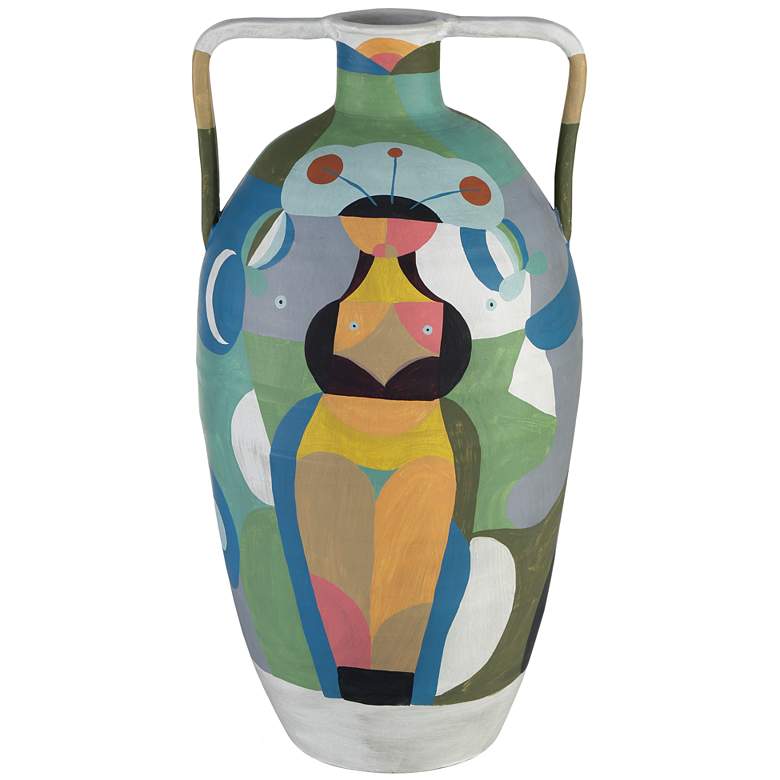 Image 1 Currey & Company 23.5" Terracotta Amphora Large Multi-Colored Vase