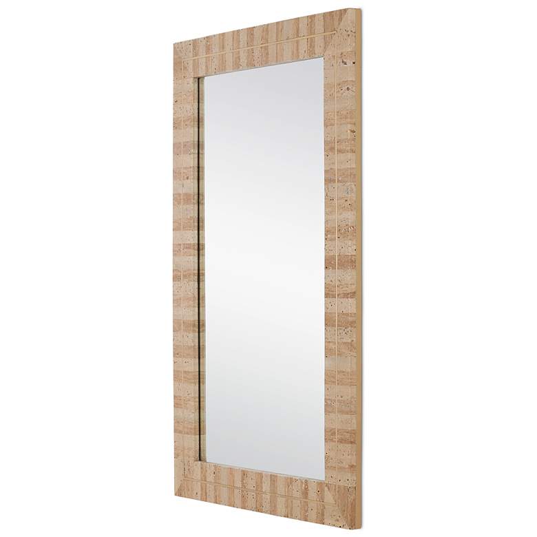 Image 3 Currey & Company 23.75" Dezi Rectangular Travertine Mirror more views