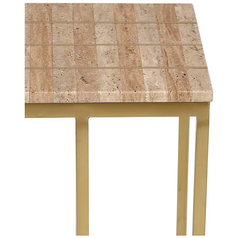 Image 2 Currey & Company 24.25" Dezi Travertine C Table more views