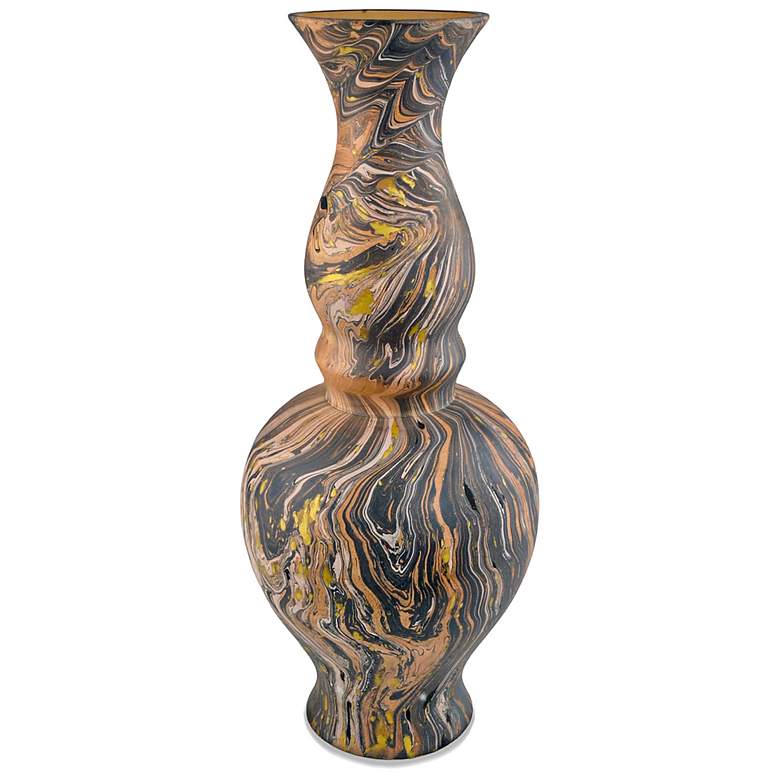Image 3 Currey & Company 24" Brown Marbleized Double Gourd Vase more views