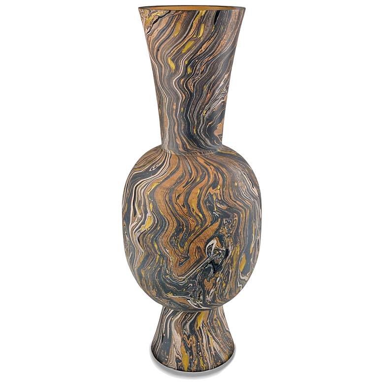 Image 4 Currey & Company 24" Brown Marbleized Double Gourd Vase more views