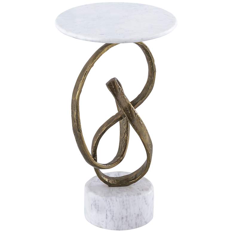 Image 1 Currey & Company 25.25" Cast Aluminum Ruban Accent Table