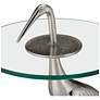 2_Currey & Company 25" Cast Aluminum Crane Silver Accent Table more views