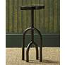 1_Currey & Company 25" Cast Glass Black Nickel Grove Drinks Table