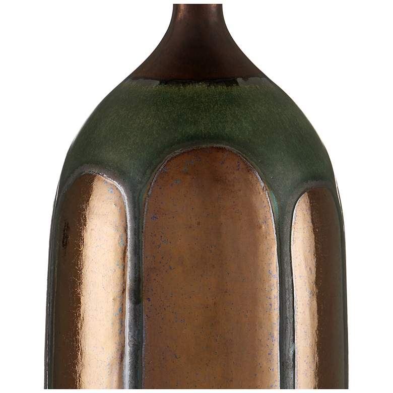 Image 2 Currey & Company 26.0" Cuprum Ceramic Green and Copper Table Lamp more views
