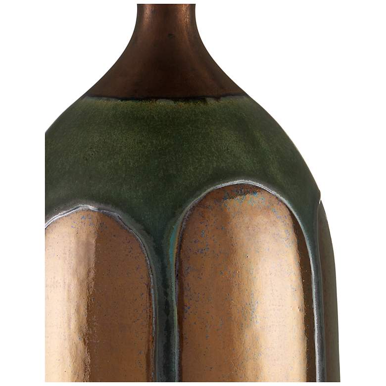Image 3 Currey & Company 26.0" Cuprum Ceramic Green and Copper Table Lamp more views