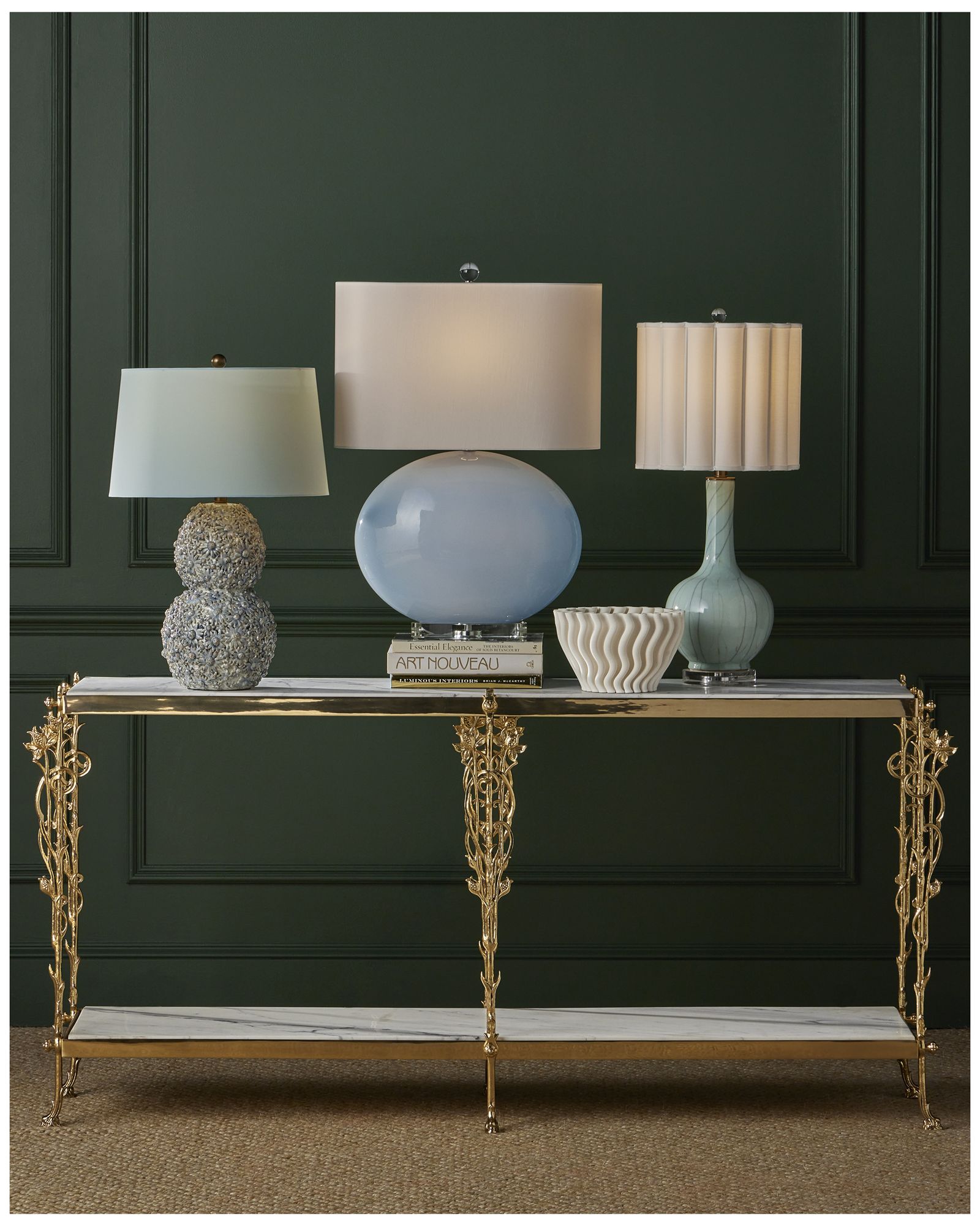 Image 5 Currey & Company 26.0" Jessamine Blue Ceramic Table Lamp more views