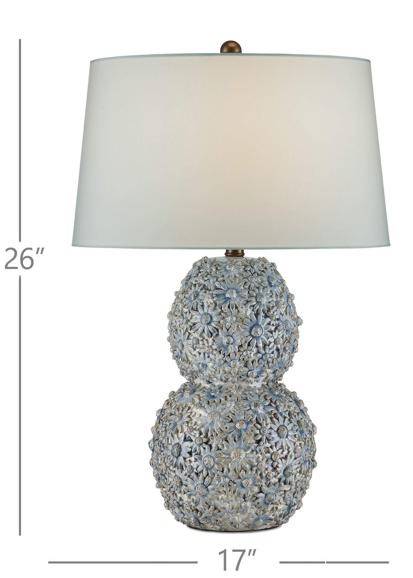 Image 6 Currey & Company 26.0" Jessamine Blue Ceramic Table Lamp more views