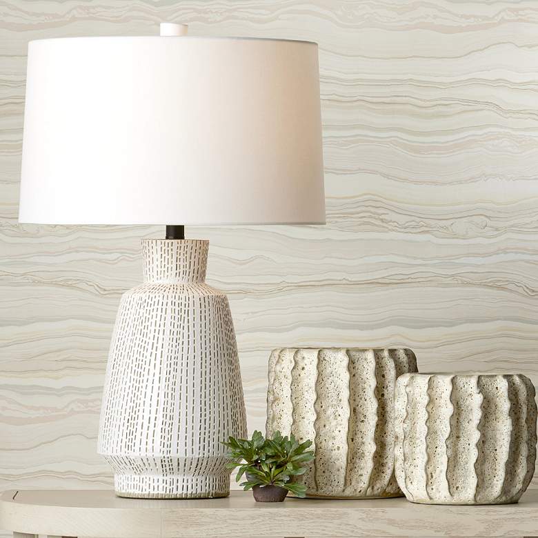 Image 1 Currey & Company 26.25" Dash White Table Lamp
