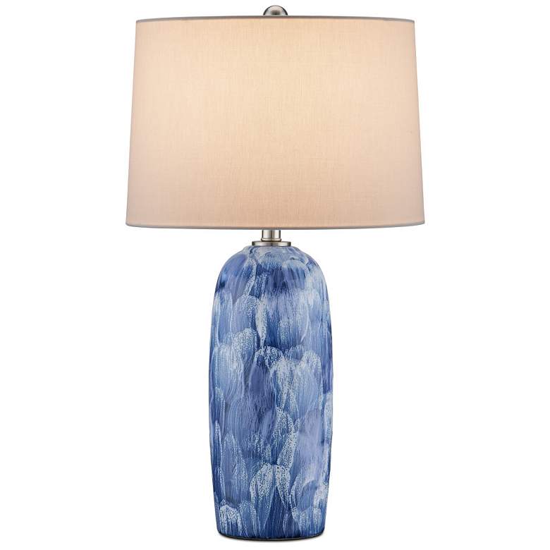Image 1 Currey & Company 27.5" Pallas Blue Table Lamp