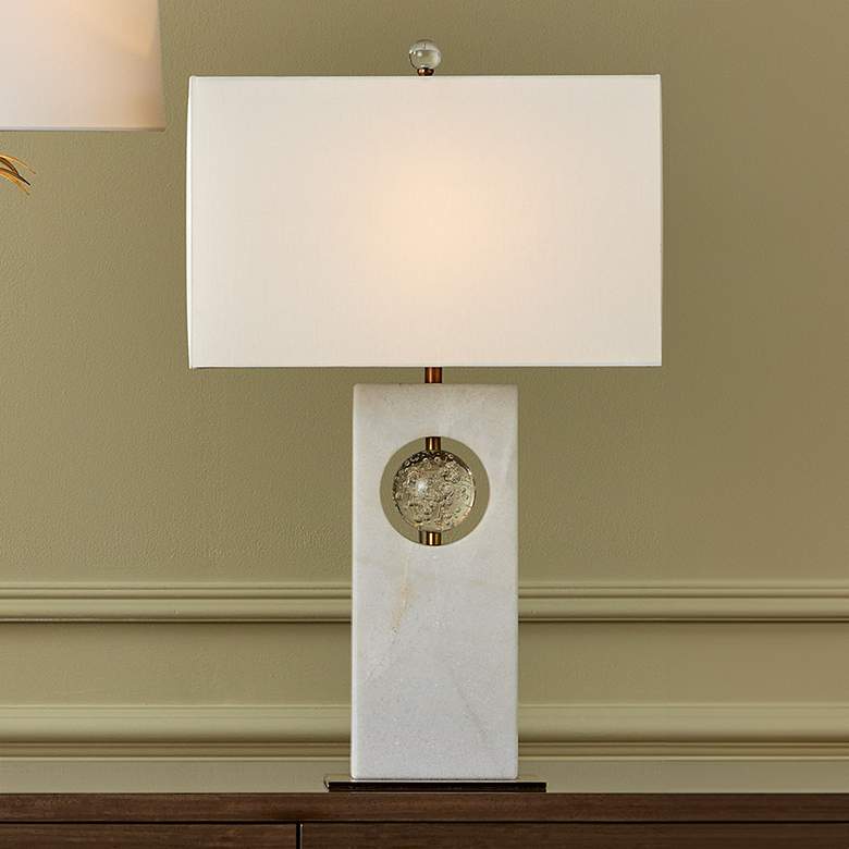 Image 1 Currey & Company 27" Radiant White Table Lamp