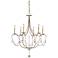 Currey and Company 27" Wide Silver Leaf Crystal Chandelier
