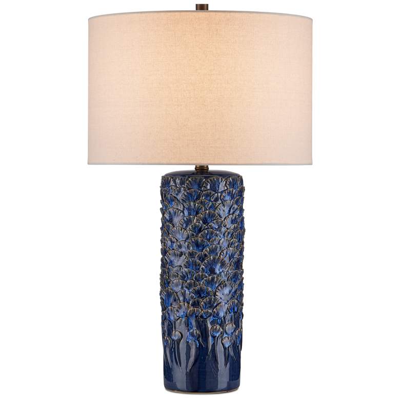 Image 1 Currey & Company 28.5" Fairmont Dark Blue Ceramic Table Lamp