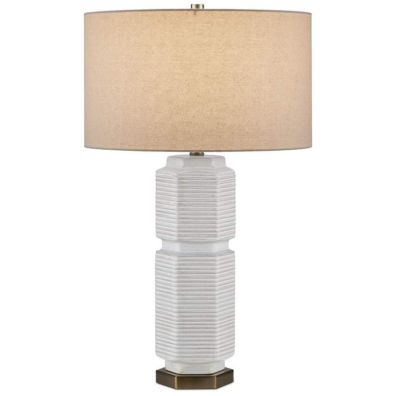Image 1 Currey & Company 28.5" Glebe White Table Lamp