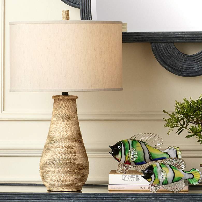 Image 1 Currey & Company 28.5" Joppa Rope Table Lamp