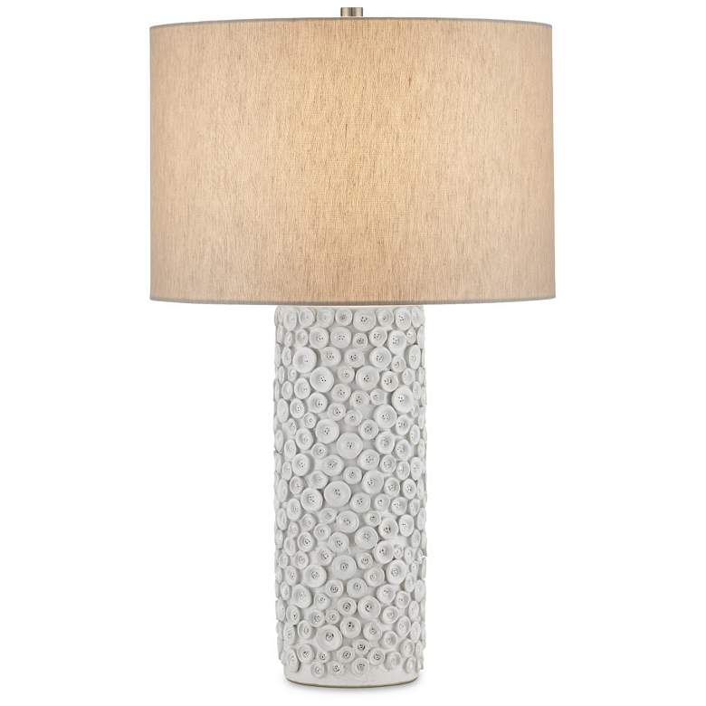 Image 1 Currey & Company 28" Buttons White Table Lamp