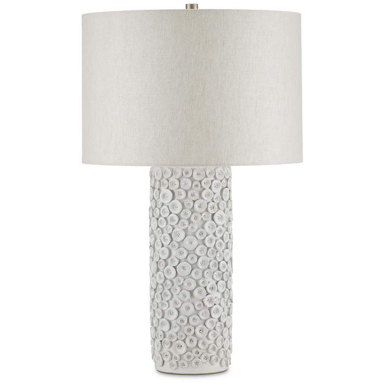 Image 4 Currey & Company 28" Buttons White Table Lamp more views