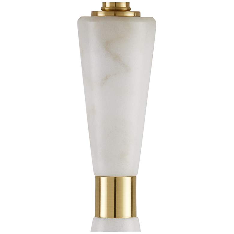 Image 3 Currey & Company 29.5" Edelmar White Marble and Optic Crystal Tabl more views