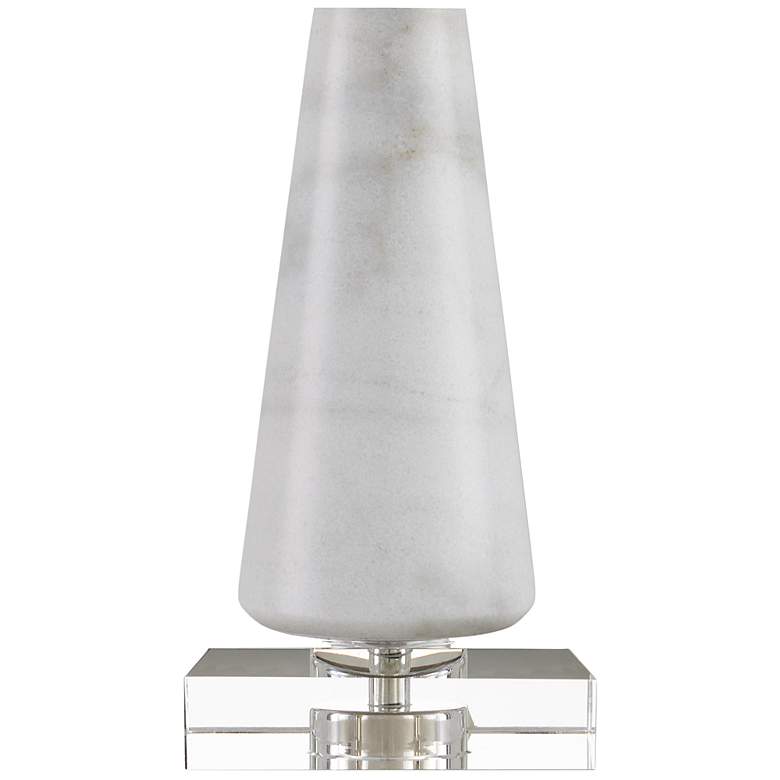 Image 5 Currey & Company 29.5" Edelmar White Marble and Optic Crystal Tabl more views