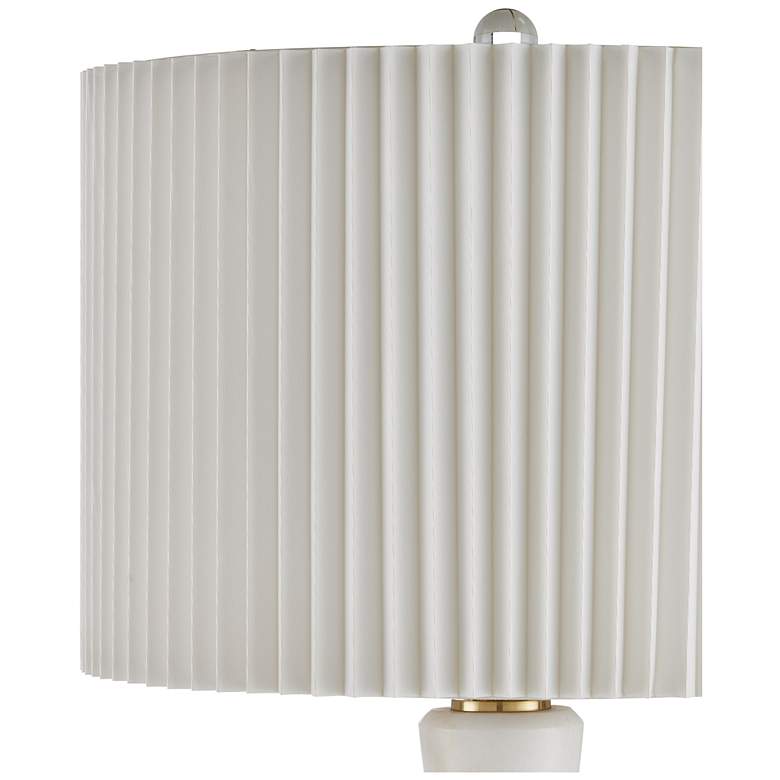 Image 6 Currey & Company 29.5" Edelmar White Marble and Optic Crystal Tabl more views