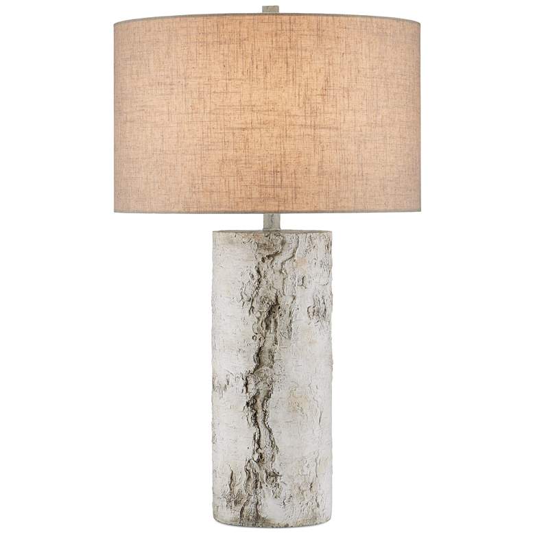 Image 1 Currey & Company 29.5" Faux Birch Cement Table Lamp