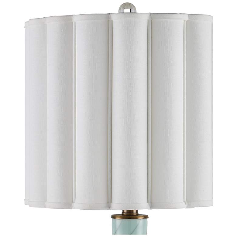 Image 5 Currey & Company 29.75" Celadon Crackle Porcelain &Optic Crystal T more views