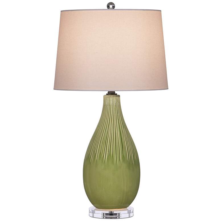 Image 1 Currey & Company 29 3/4" Modern Ceramic Anjou Green Table Lamp