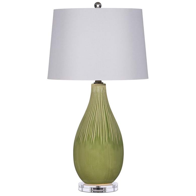 Image 5 Currey & Company 29 3/4" Modern Ceramic Anjou Green Table Lamp more views