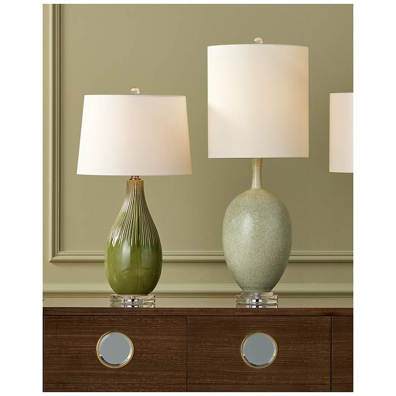 Image 6 Currey & Company 29 3/4" Modern Ceramic Anjou Green Table Lamp more views