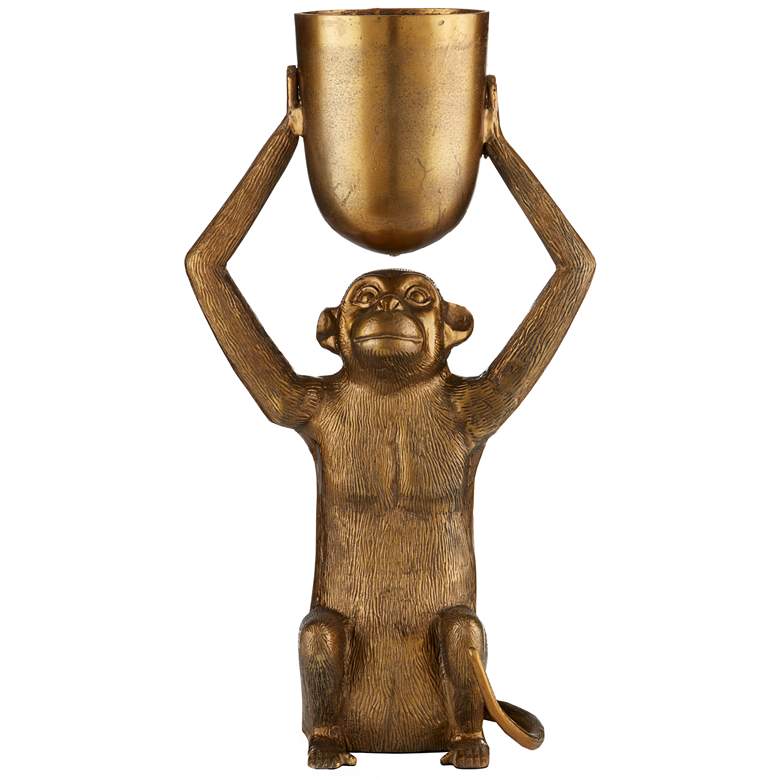 Image 1 Currey & Company 29" Abu Antique Gold Planter