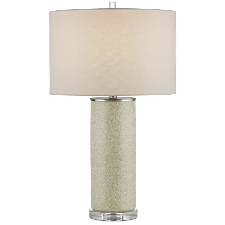 Image 1 Currey & Company 29" Verdure Green Cylinder Table Lamp