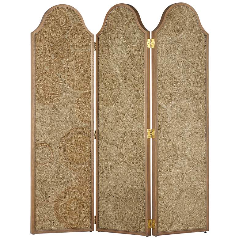 Image 1 Currey & Company 3-Panel Room Divider Sisal Screen