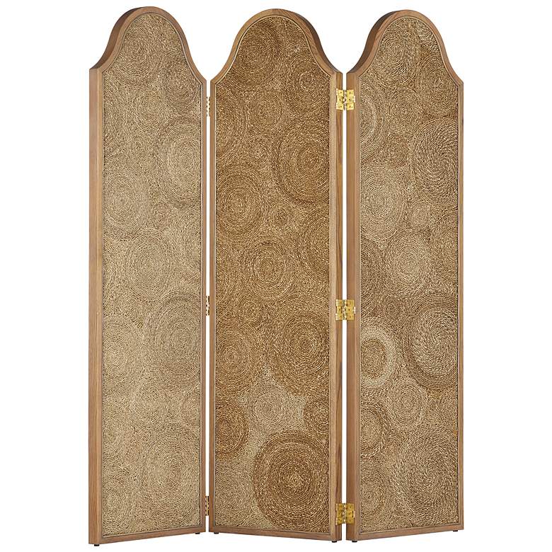 Image 2 Currey & Company 3-Panel Room Divider Sisal Screen more views