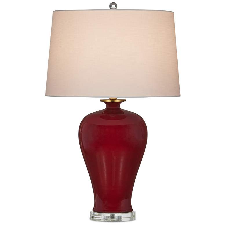 Image 1 Currey & Company 30.75" Imperial Red Table Lamp