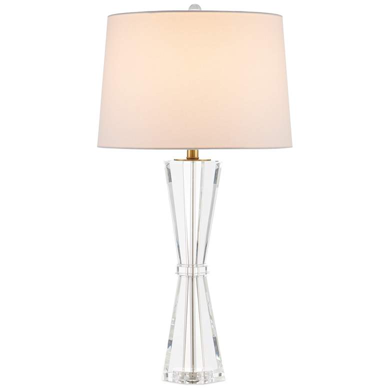 Image 1 Currey & Company 31.5" Duveen Optic Crystal Table Lamp