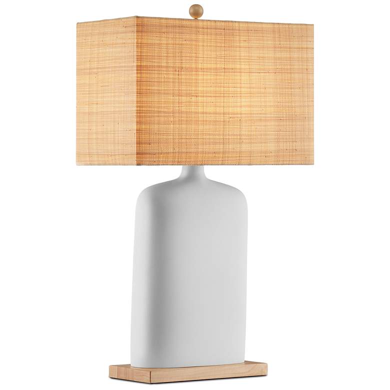 Image 5 Currey & Company 31.5" Musing White Composite and Wood Table Lamp more views