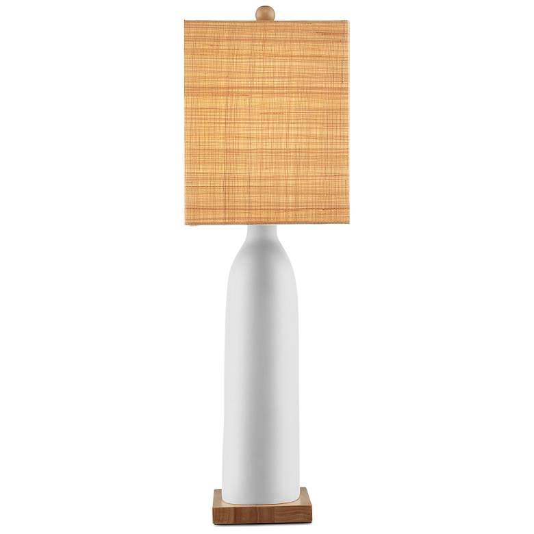 Image 6 Currey & Company 31.5" Musing White Composite and Wood Table Lamp more views
