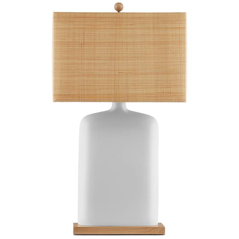 Image 7 Currey & Company 31.5" Musing White Composite and Wood Table Lamp more views