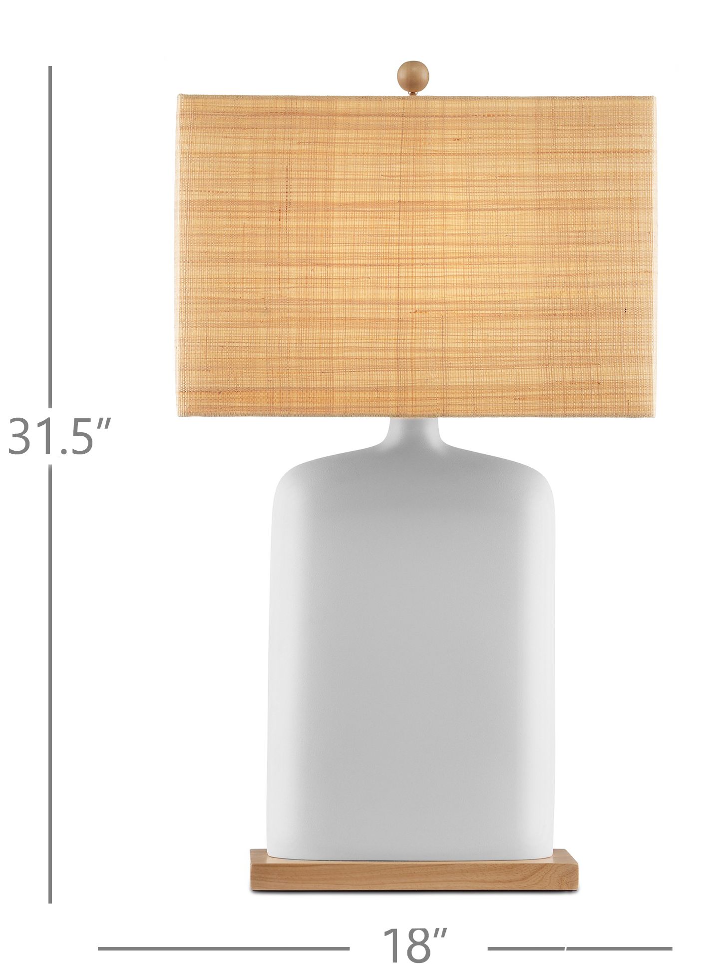 Currey & Company 31.5" Musing White Composite and Wood Table Lamp